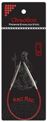 ChiaoGoo Stainless Steel ~ Knit Red ~ 9